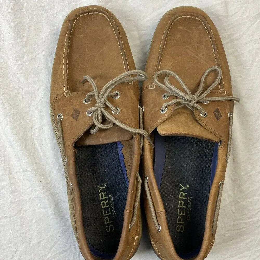 Sperry Top Sider Men’s 13 Medium Intrepid‎ Dark Tan Very Good Condition 0276308